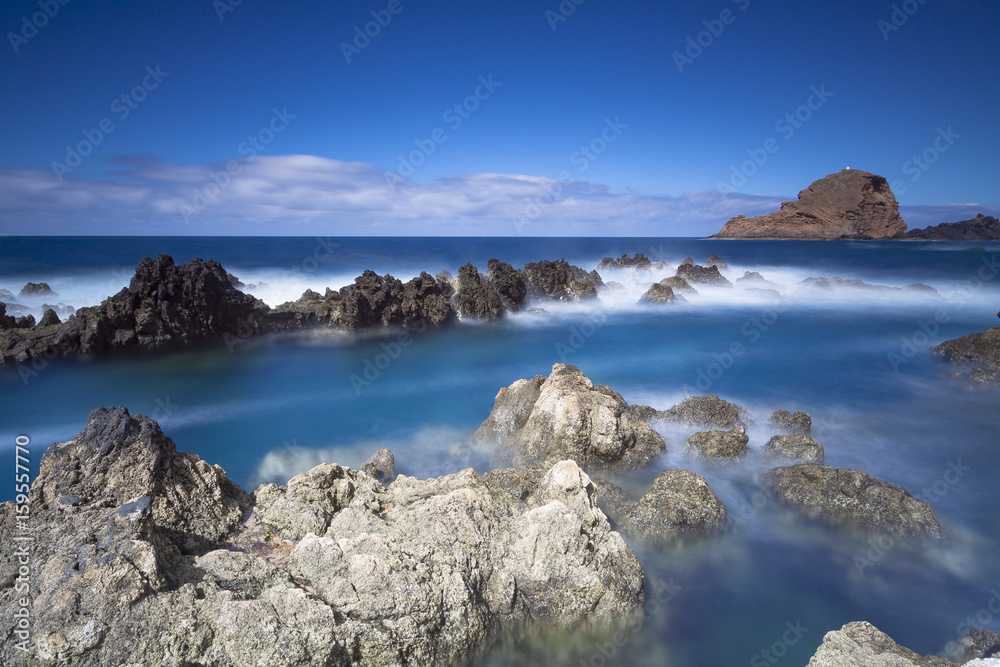 Beautiful sea with rocks seascape