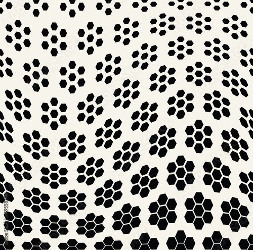 geometric hexagon seamless vector halftone pattern background