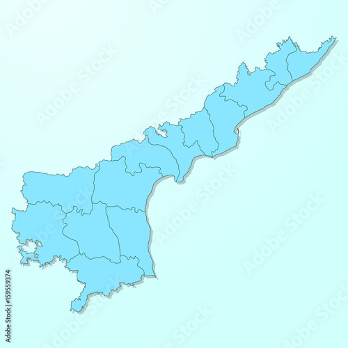 Andhra Pradesh blue map on degraded background vector