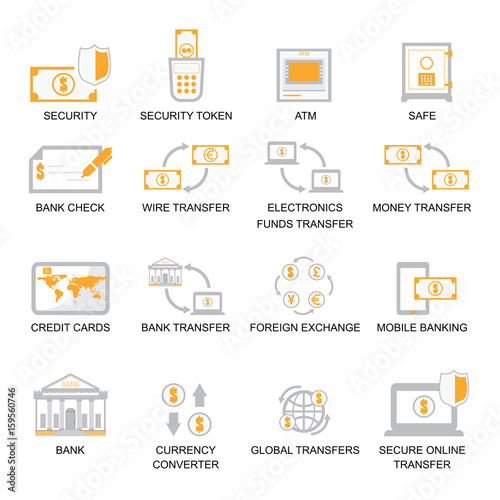 Business Finance Icons Set.