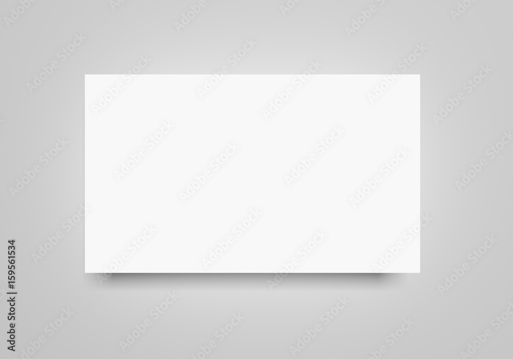 White flat 3d rendering blank banner paper sheet mockup on light grey background. Flayer, poster template for your design.