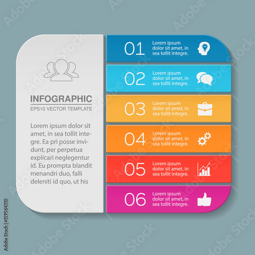 Vector infographic template, 6 options.