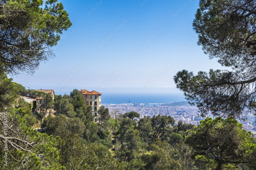 Panoramic view of the Catalan capital from Tibidabo mountain
