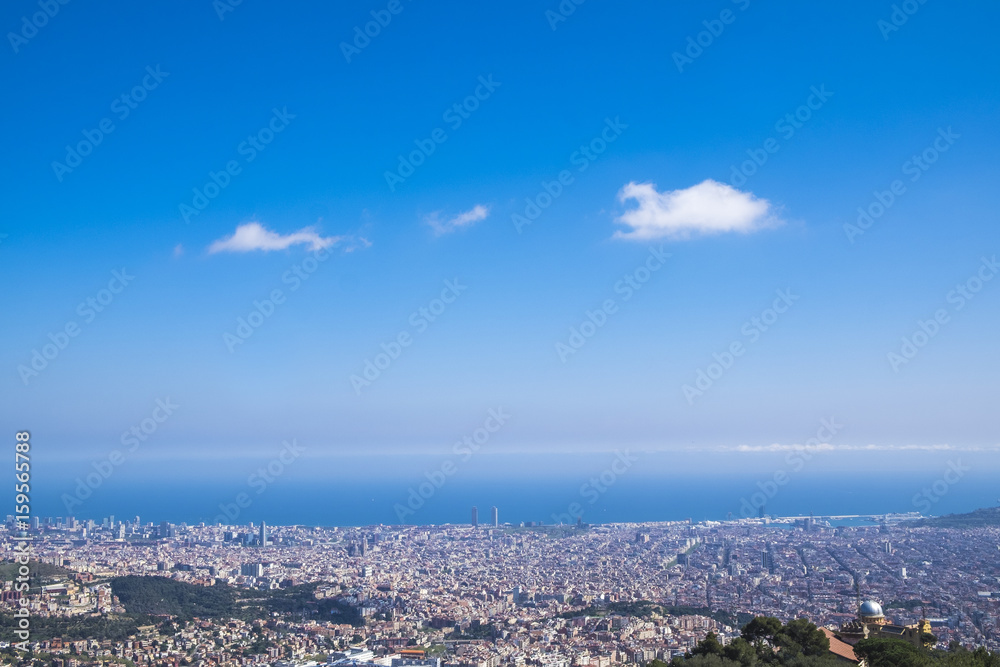 Panoramic view of the Catalan capital from Tibidabo mountain Panoramic view of the Catalan capital from Tibidabo mountain