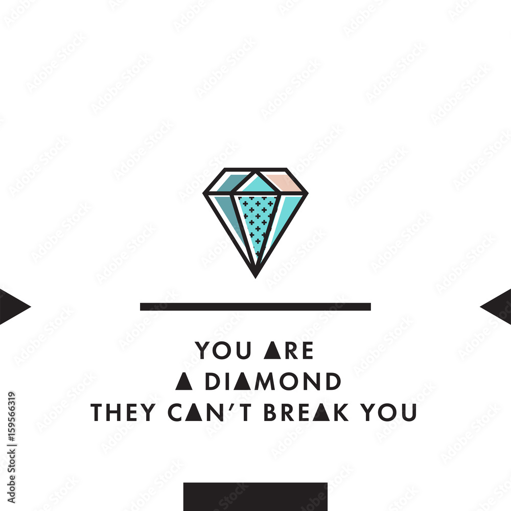 You are a diamond trendy vector postcard You are a diamond trendy vector postcard