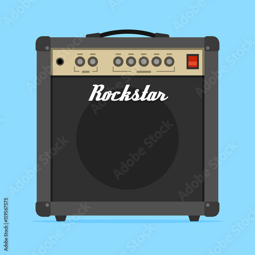 Guitar amp amplifier flat vector illustration