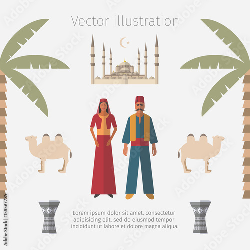 Turkey Flat Icon Set. Travel and Tourism Vector.
