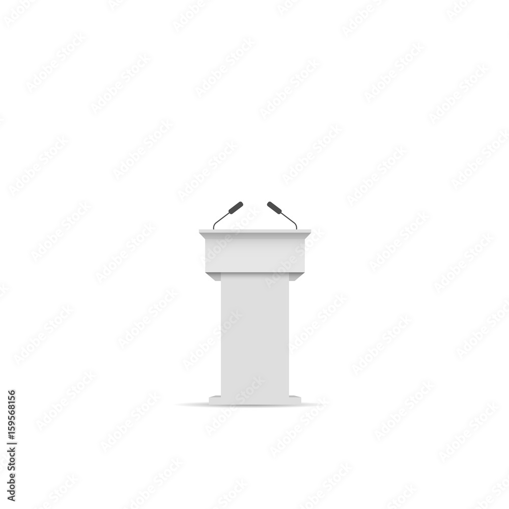 White podium tribune White podium tribune