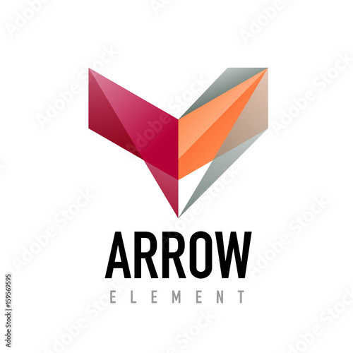 Vector arrow geometric design logo photo