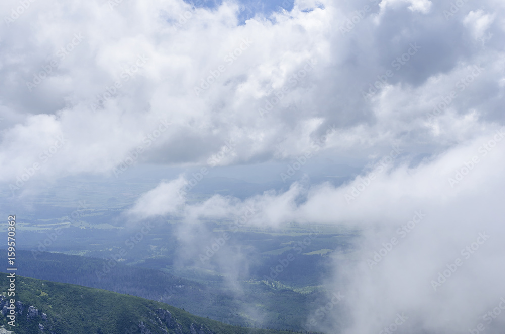 Tatra peaks in the clouds.