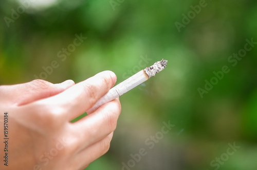 Smoking a cigarette