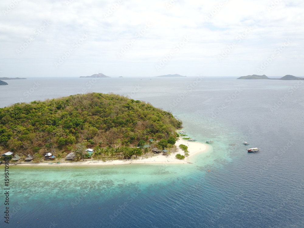 Islands from above in the Philippines