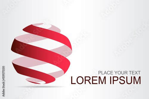 Logo stylized spherical surface with abstract shapes