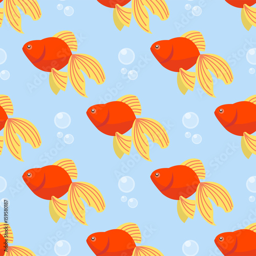 Beautiful seamless pattern with colorful sea fishes marine underwater aquarium animals fishing life ocean water vector illustration.