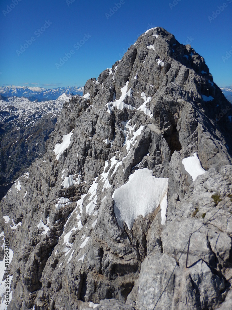 climbing mountain ridge watzmann in germany