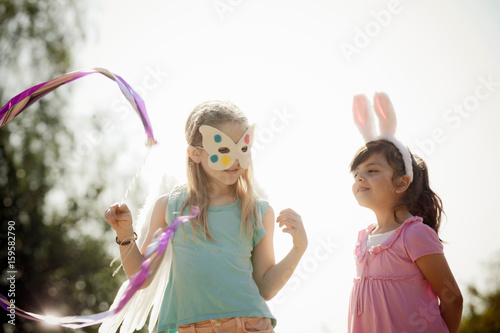 Children in costume play acting photo