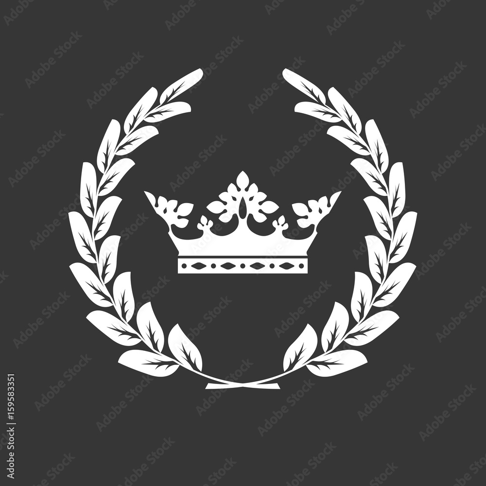 Crown and laurel wreath - family blazon or coat of arms Stock Vector ...