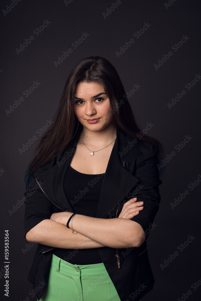 Brunette girl in jacket Brunette girl in jacket