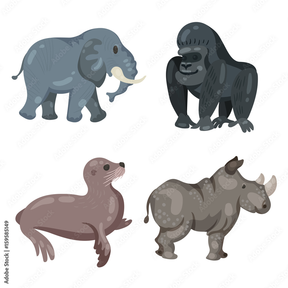 Naklejka premium big animals set