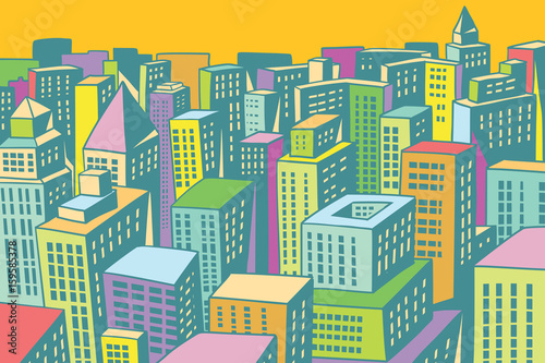 colorful buildings of the modern city background