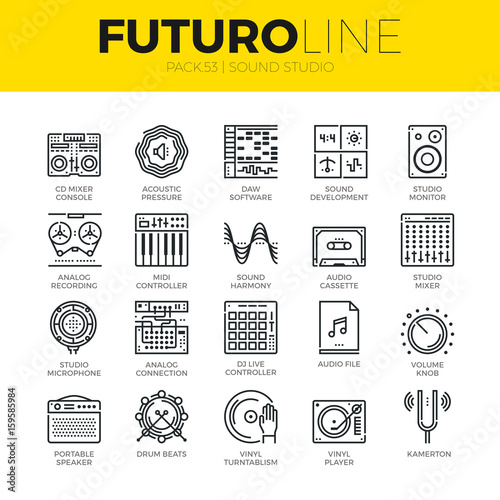 Sound Studio Futuro Line Icons