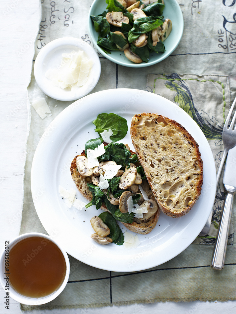 Mushroom and spinach sourdough Mushroom and spinach sourdough