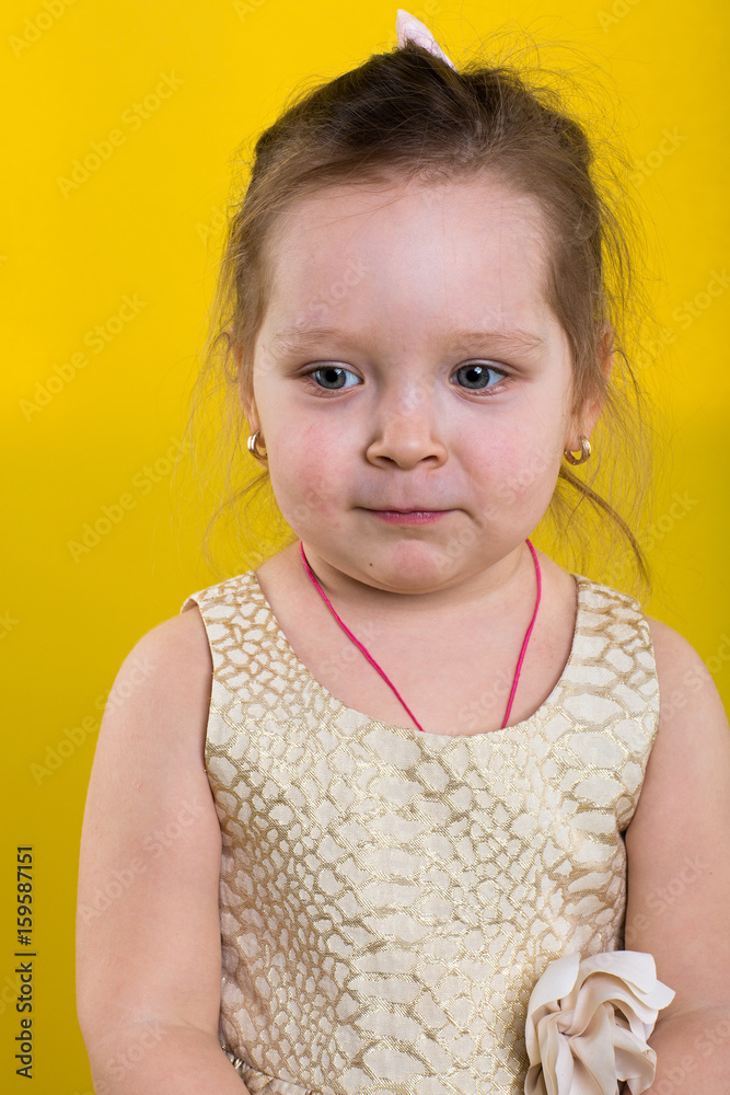 Naklejka premium Funny little girl