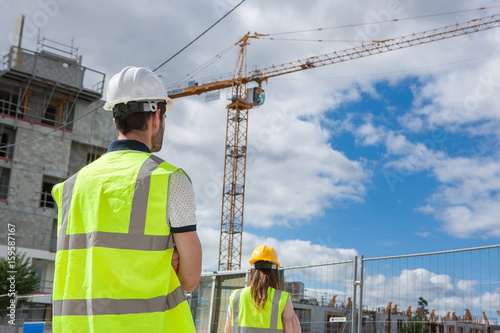 students on construction site