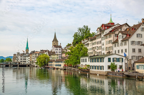 Zurich downtown, Fraumunster and St. Peter church