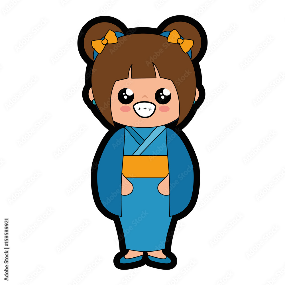 Cute japanese girl cartoon icon vector illustration graphic design Cute japanese girl cartoon icon vector illustration graphic design
