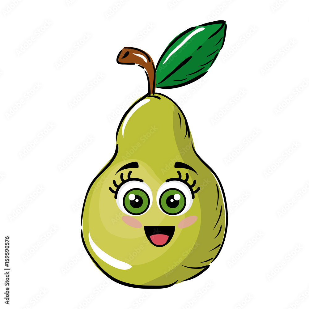 pear funny cartoon icon vector illustration graphic design pear funny cartoon icon vector illustration graphic design