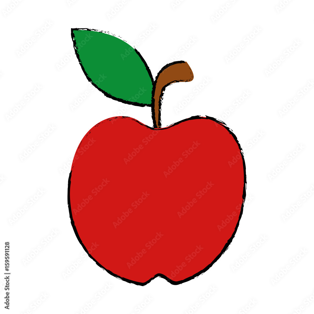 Fototapeta premium Apple fresh fruit icon vector illustration graphic design