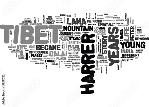 Leinwand Poster YEARS IN TIBET TEXT WORD CLOUD CONCEPT