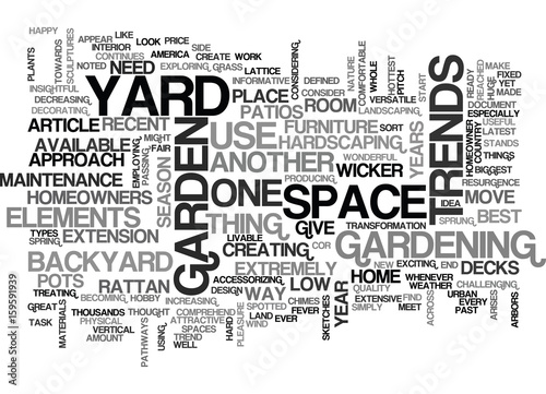 YARD AND GARDEN TRENDS FOR TEXT WORD CLOUD CONCEPT