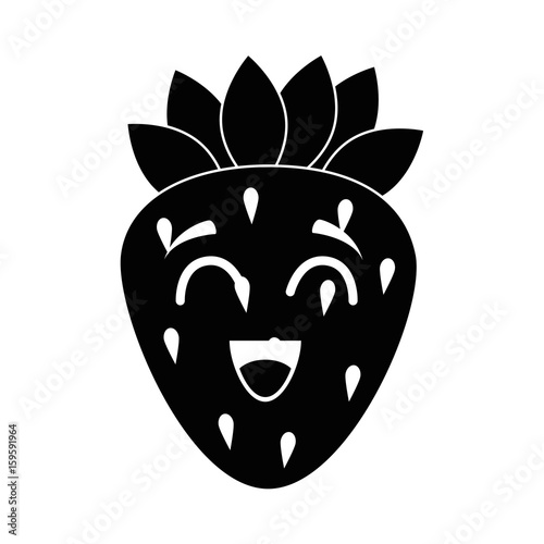 strawberry funny cartoon icon vector illustration graphic design