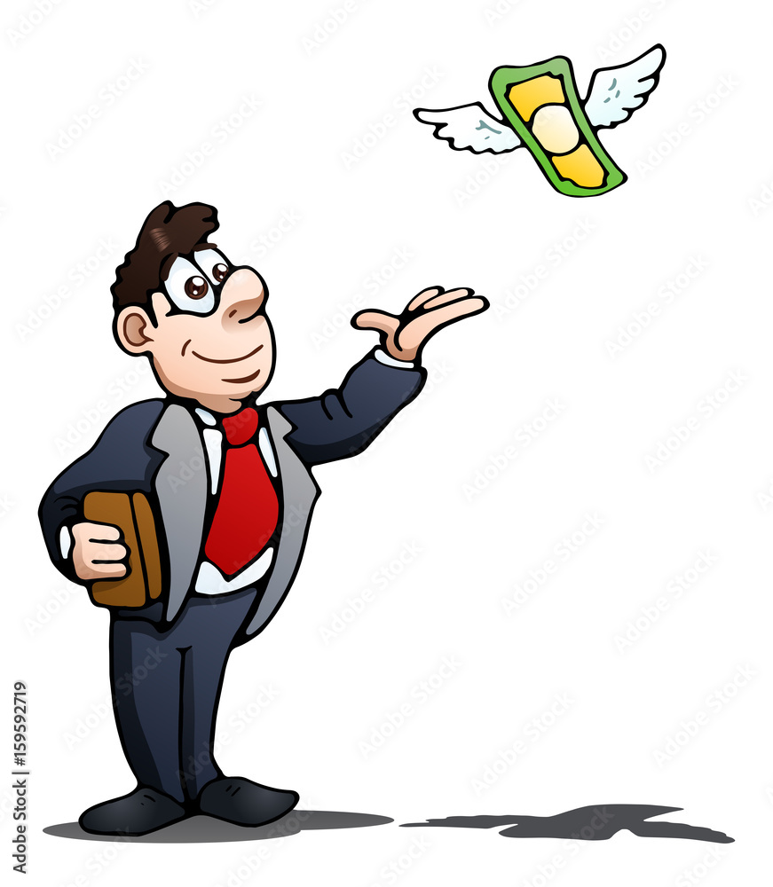 businessman try to catch flying dollar on isolated over white businessman try to catch flying dollar on isolated over white