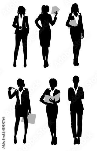 Six businesswomen silhouette