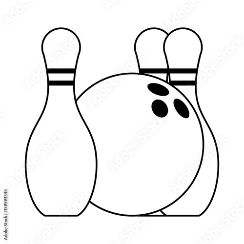 bowling pin and ball  icon image vector illustration design  black line