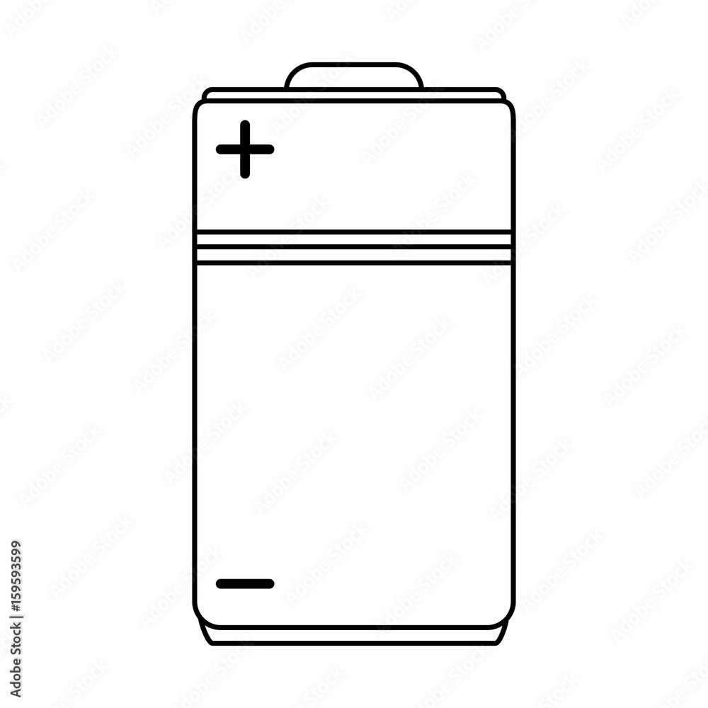 single battery icon image vector illustration design black line single battery icon image vector illustration design black line