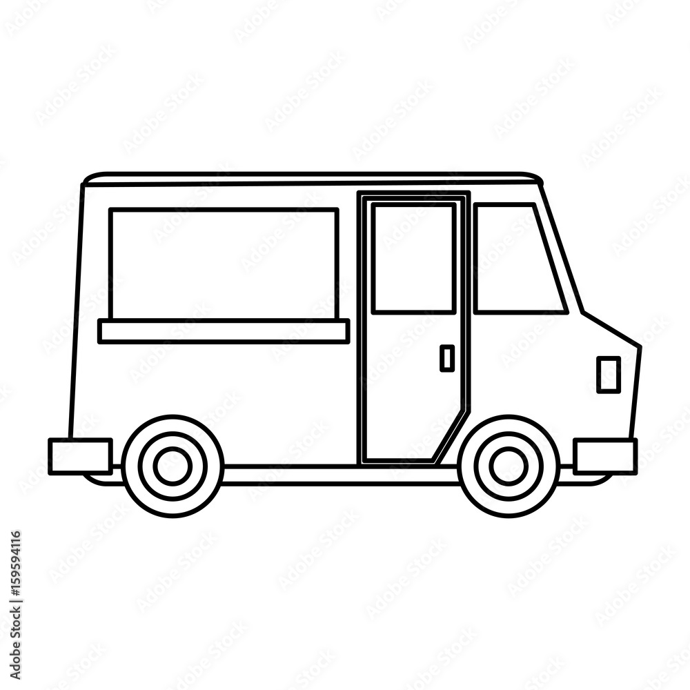 food truck icon image vector illustration design  black line