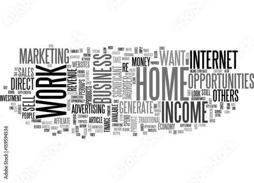 WORK AT HOME INCOME OPPORTUNITIES TEXT WORD CLOUD CONCEPT