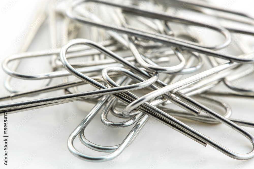 Paper Clips on White Background Paper Clips on White Background