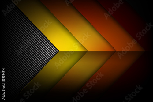 Abstract red orange yellow background dark and black carbon fiber with curve and layered overlap element vector illustration eps10 002