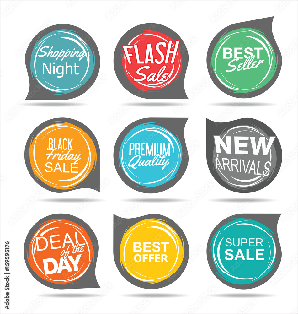 Modern sale stickers collection