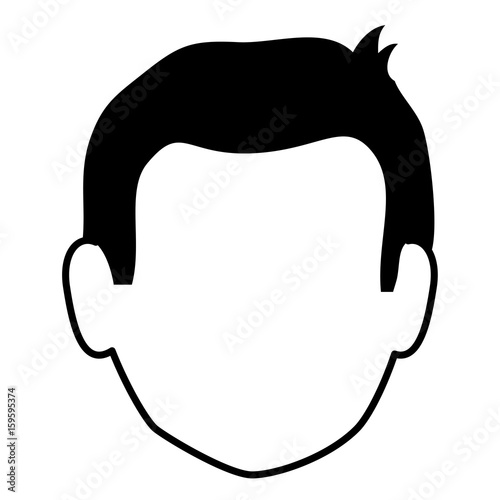 young man head avatar character vector illustration design