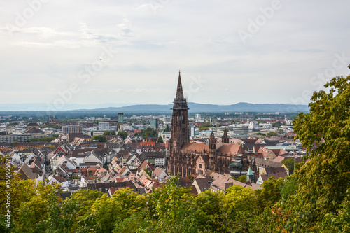 The old town and cathedral of Freiburg, Germany