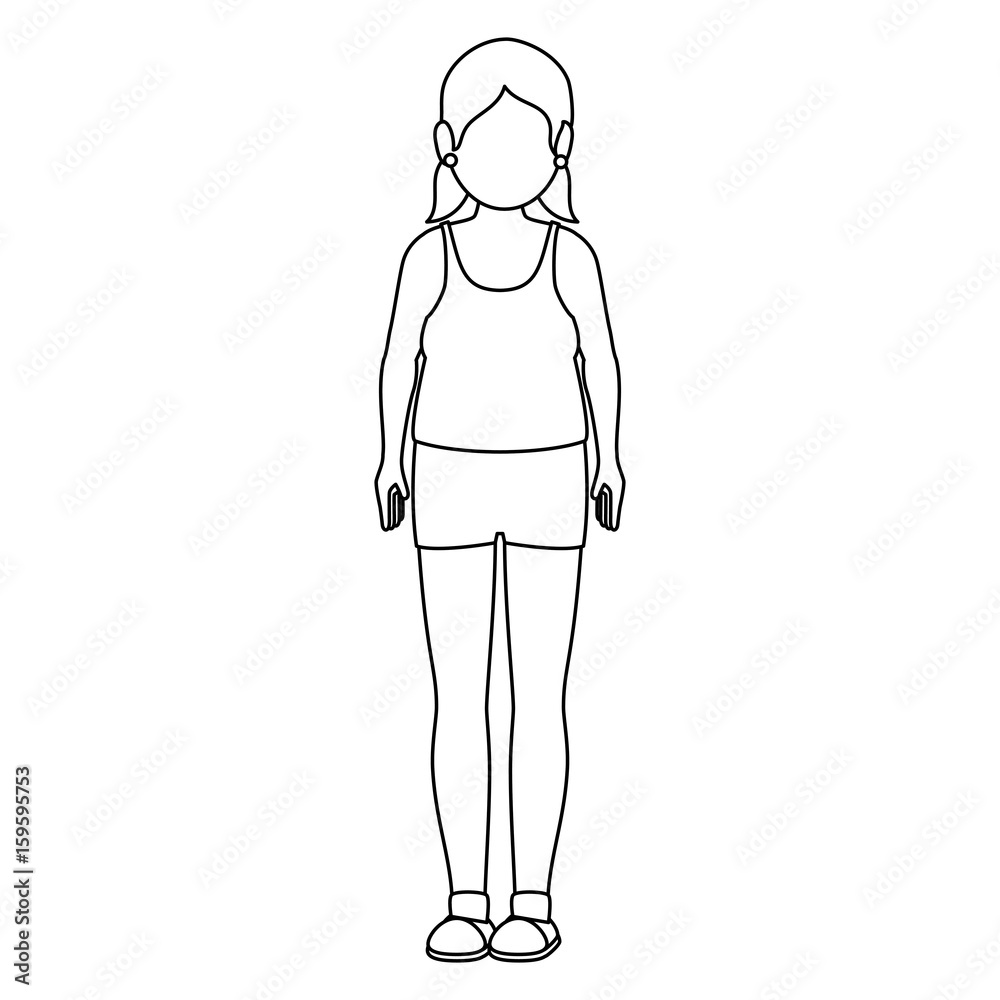 fat woman with sport wear vector illustration design