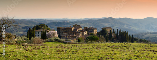 The Volpaia village, a medieval village in Tuscany, near Florence in Chianti. Italy.