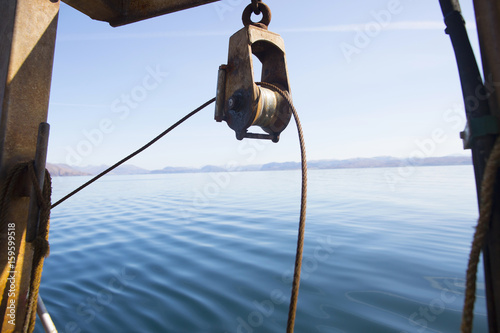 Pulley on trawler, Isle of Skye, Scotland