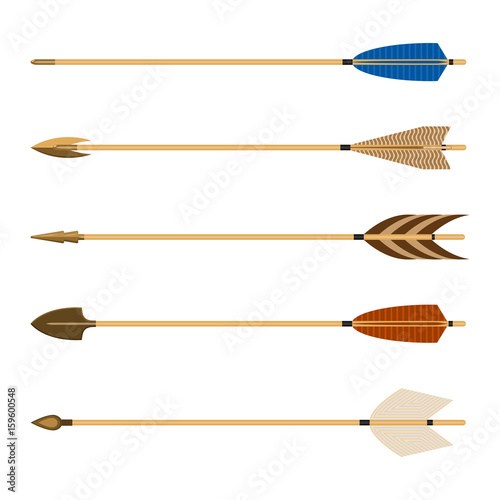Archery arrows set vector illustration isolated on white